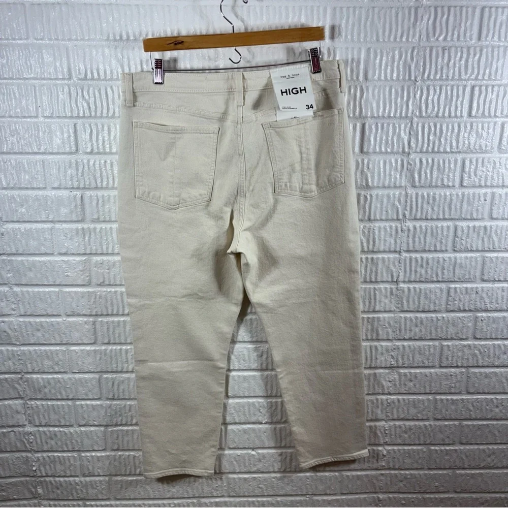 Rag & Bone Nina High-Rise Ankle Cigarette Jeans in Ecru Size 34 NWT - Picture 4 of 8